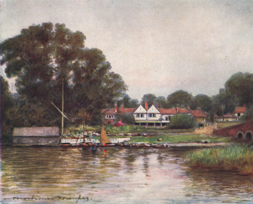 'The Rose Garden at Sonning' by Mortimer Menpes. Berkshire 1906 old print